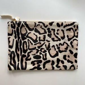 Clare V Snow Leopard Clutch